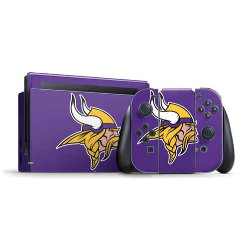 NFL Minnesota Vikings Large Logo Nintendo Switch Bundle Skin