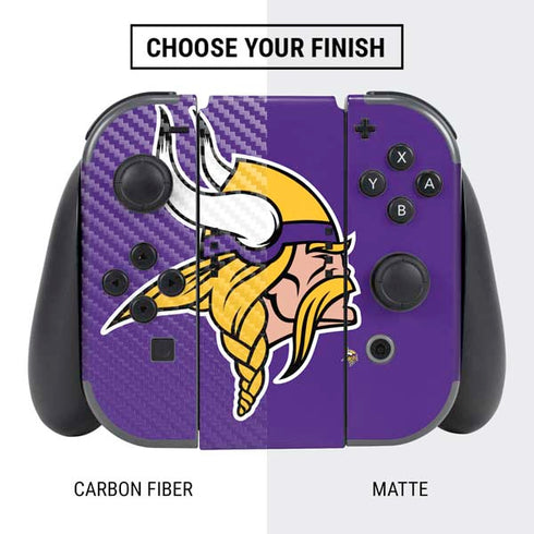 NFL Minnesota Vikings Large Logo Nintendo Switch Bundle Skin
