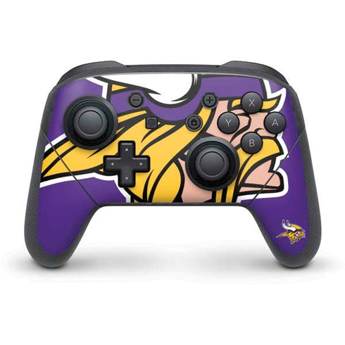 NFL Minnesota Vikings Large Logo Nintendo Switch Pro Controller Skin