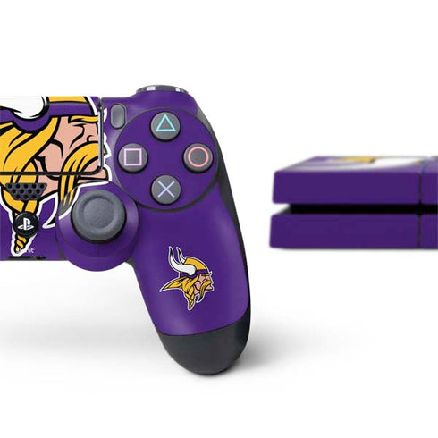 NFL Minnesota Vikings Large Logo PS4 Console and Controller Bundle Skin