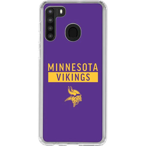 NFL Minnesota Vikings Purple Performance Series Galaxy A21 Clear Case