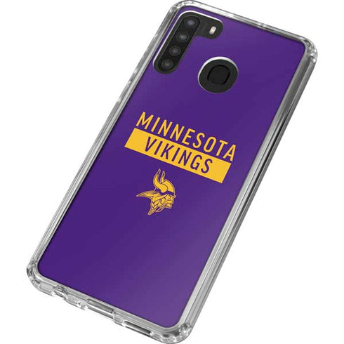 NFL Minnesota Vikings Purple Performance Series Galaxy A21 Clear Case