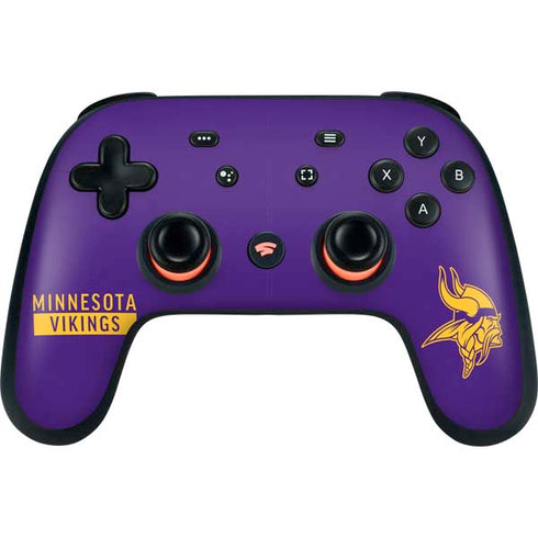 NFL Minnesota Vikings Purple Performance Series Google Stadia Controller Skin
