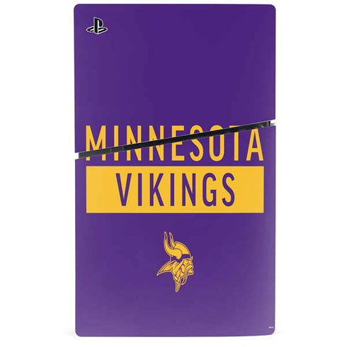NFL Minnesota Vikings Purple Performance Series PS5 Slim Disk Console Skin
