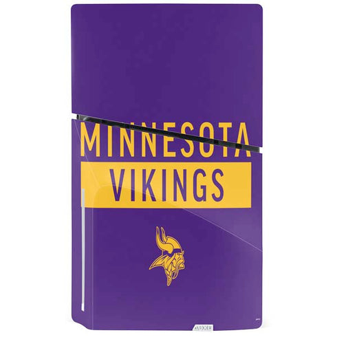 NFL Minnesota Vikings Purple Performance Series PS5 Slim Disk Console Skin