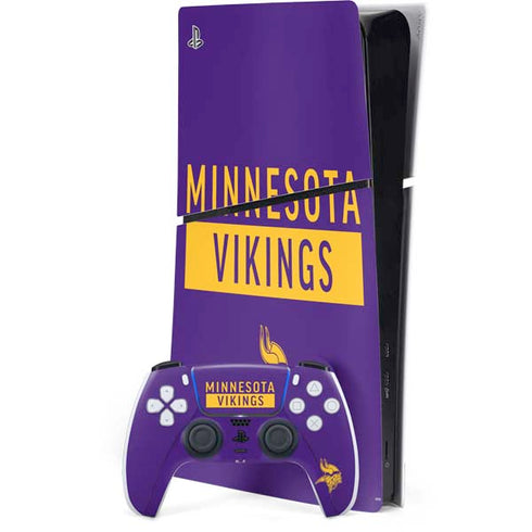 NFL Minnesota Vikings Purple Performance Series PS5 Slim Digital Edition Bundle Skin