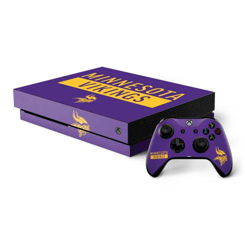 NFL Minnesota Vikings Purple Performance Series Xbox One X Bundle Skin