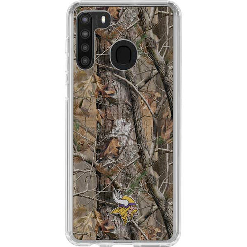 NFL Minnesota Vikings Realtree AP Camo Galaxy A21 Clear Case