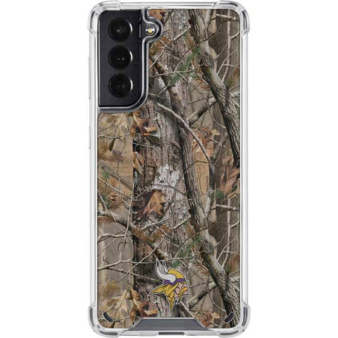 NFL Minnesota Vikings Realtree AP Camo Galaxy S21 5G Clear Case
