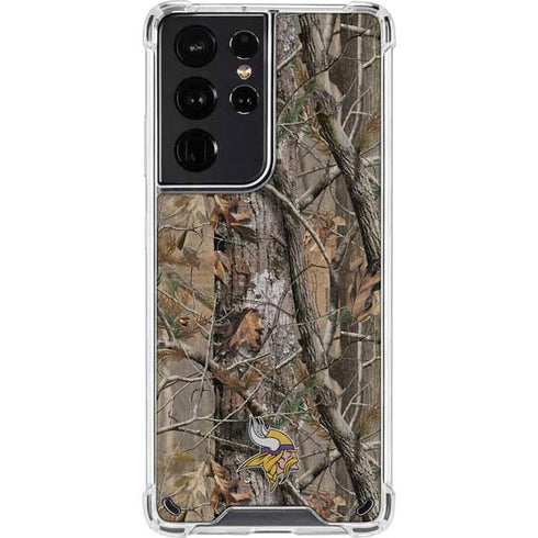 NFL Minnesota Vikings Realtree AP Camo Galaxy S21 Ultra 5G Clear Case