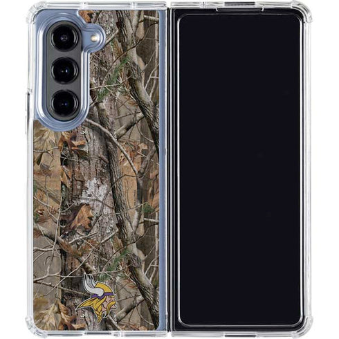 NFL Minnesota Vikings Realtree AP Camo Galaxy Z Fold5 5G Clear Case