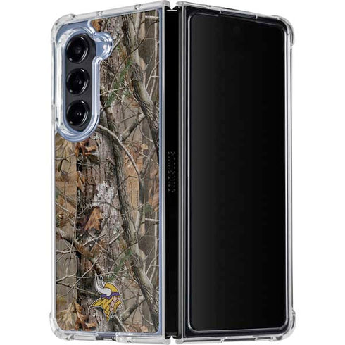 NFL Minnesota Vikings Realtree AP Camo Galaxy Z Fold5 5G Clear Case