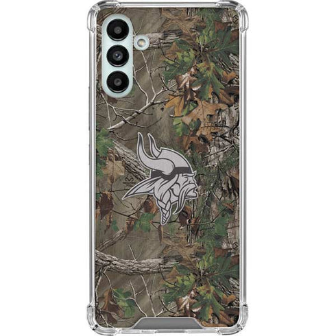 NFL Minnesota Vikings Realtree Xtra Green Camo Galaxy A13 5G Clear Case