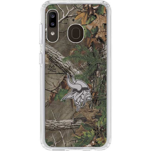 NFL Minnesota Vikings Realtree Xtra Green Camo Galaxy A20 Clear Case
