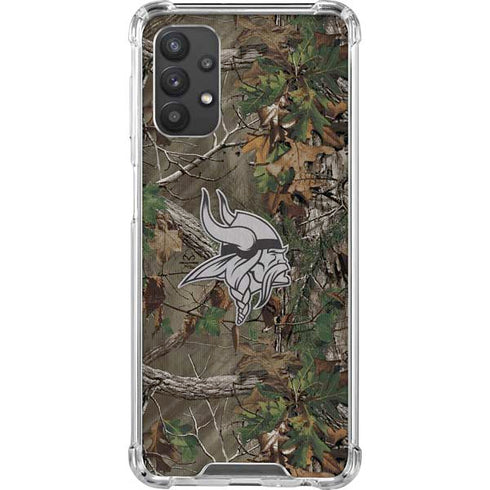 NFL Minnesota Vikings Realtree Xtra Green Camo Galaxy A32 5G Clear Case