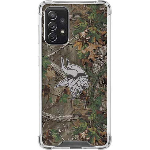 NFL Minnesota Vikings Realtree Xtra Green Camo Galaxy A72 5G Clear Case