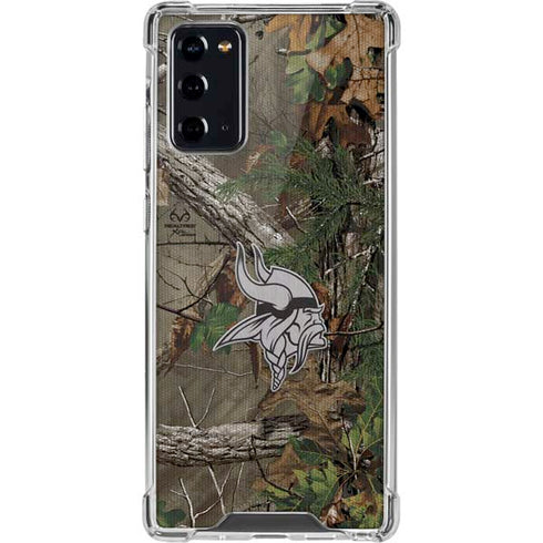 NFL Minnesota Vikings Realtree Xtra Green Camo Galaxy Note20 5G Clear Case