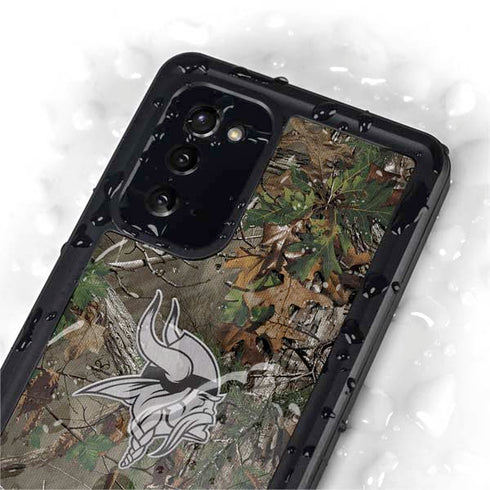 NFL Minnesota Vikings Realtree Xtra Green Camo Galaxy Note20 5G Waterproof Case