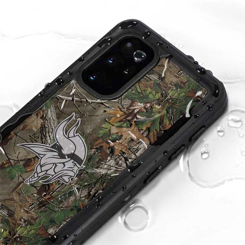 NFL Minnesota Vikings Realtree Xtra Green Camo Galaxy S20 Plus Waterproof Case