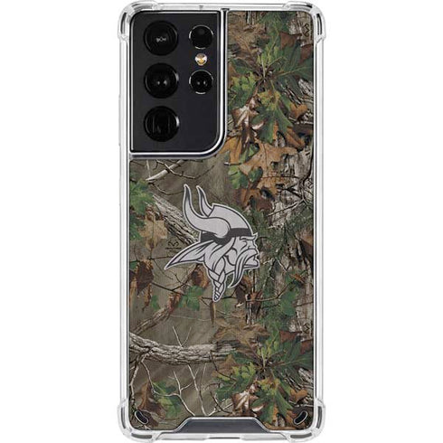 NFL Minnesota Vikings Realtree Xtra Green Camo Galaxy S21 Ultra 5G Clear Case