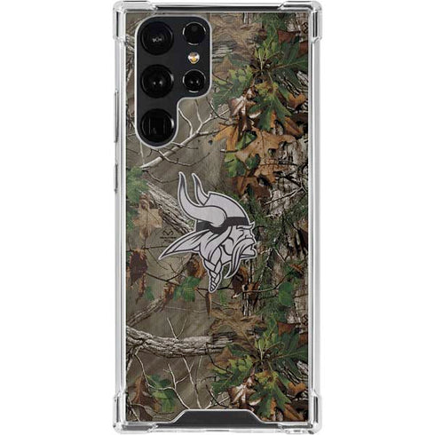 NFL Minnesota Vikings Realtree Xtra Green Camo Galaxy S22 Ultra Clear Case