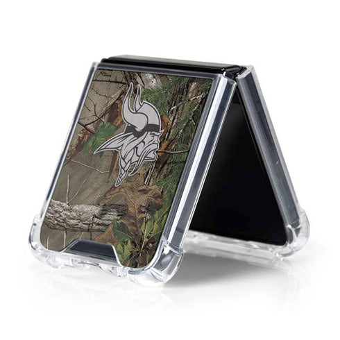 NFL Minnesota Vikings Realtree Xtra Green Camo Galaxy Z Flip5 5G Clear Case