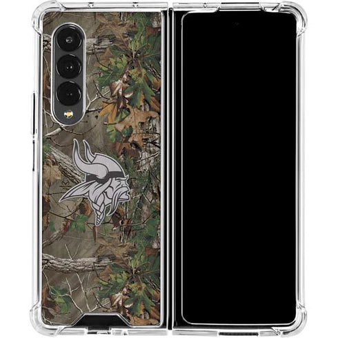 NFL Minnesota Vikings Realtree Xtra Green Camo Galaxy Z Fold4 5G Clear Case