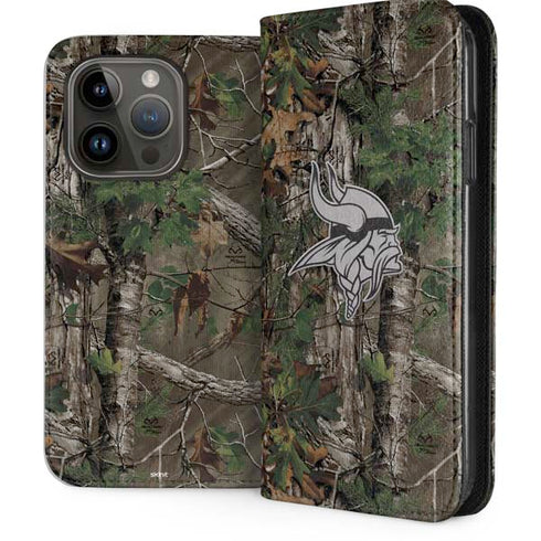NFL Minnesota Vikings Realtree Xtra Green Camo iPhone 14 Pro Folio Case