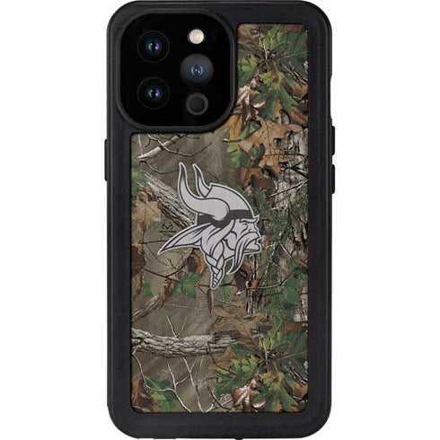 NFL Minnesota Vikings Realtree Xtra Green Camo iPhone 14 Pro Max Waterproof Case