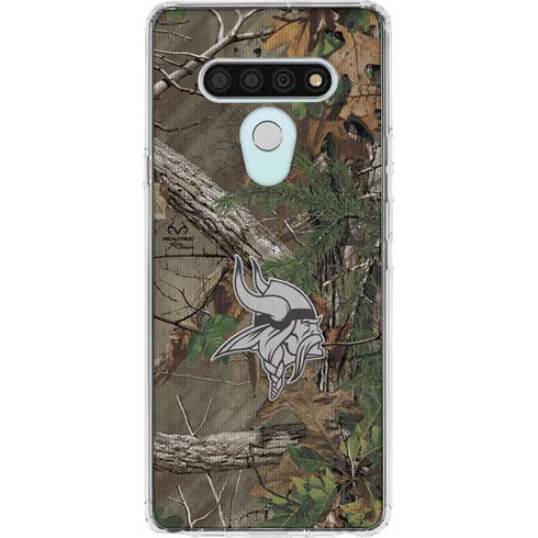 NFL Minnesota Vikings Realtree Xtra Green Camo LG Stylo 6 Clear Case