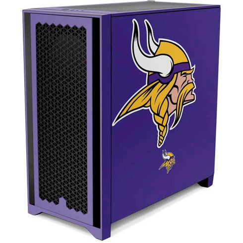 NFL Minnesota Vikings Retro Logo Corsair 4000D Tempered Glass Mid-Tower ATX Case Skin
