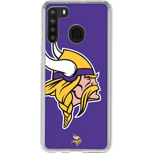 NFL Minnesota Vikings Retro Logo Galaxy A21 Clear Case
