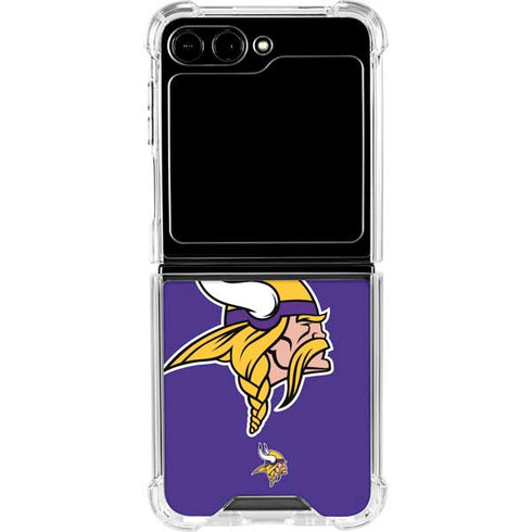 NFL Minnesota Vikings Retro Logo Galaxy Z Flip5 5G Clear Case