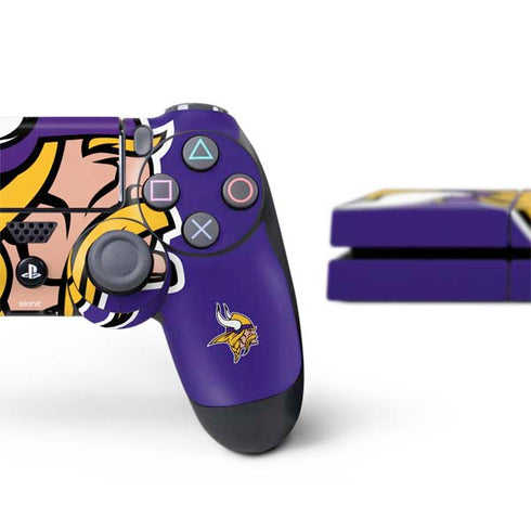 NFL Minnesota Vikings Retro Logo PS4 Console and Controller Bundle Skin