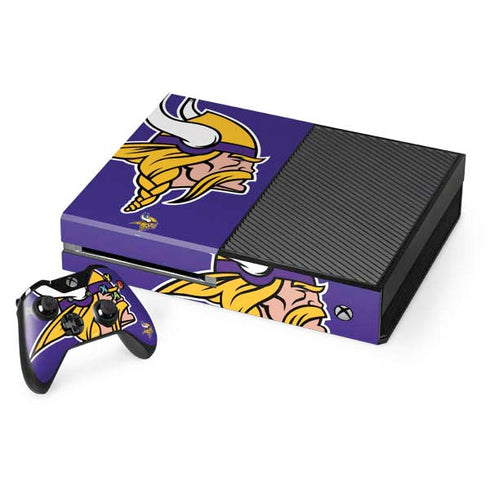 NFL Minnesota Vikings Retro Logo Xbox One Console and Controller Bundle Skin