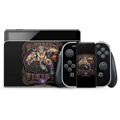 Liquid Blue NFL Minnesota Vikings Running Back Nintendo Switch OLED (2021) Skin