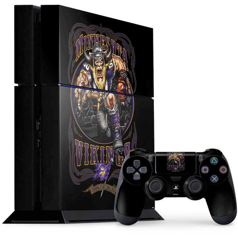 Liquid Blue NFL Minnesota Vikings Running Back PS4 Console and Controller Bundle Skin