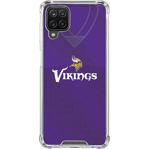 NFL Minnesota Vikings Team Jersey Galaxy A12 Clear Case