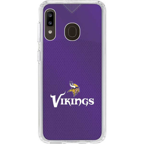 NFL Minnesota Vikings Team Jersey Galaxy A20 Clear Case