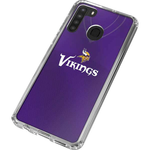 NFL Minnesota Vikings Team Jersey Galaxy A21 Clear Case