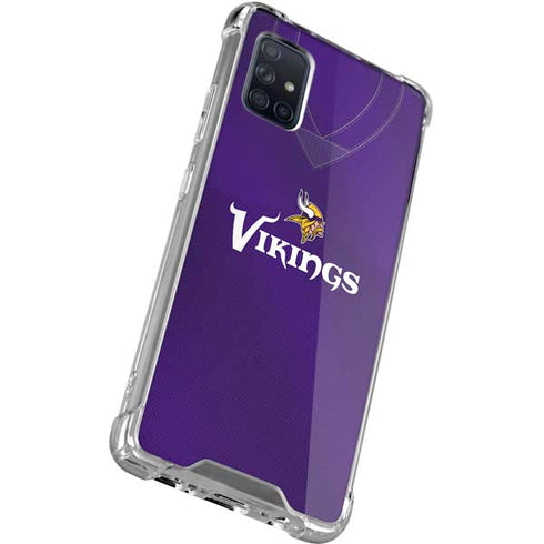 NFL Minnesota Vikings Team Jersey Galaxy A71 5G Clear Case