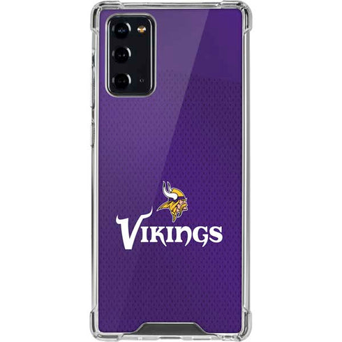 NFL Minnesota Vikings Team Jersey Galaxy Note20 5G Clear Case