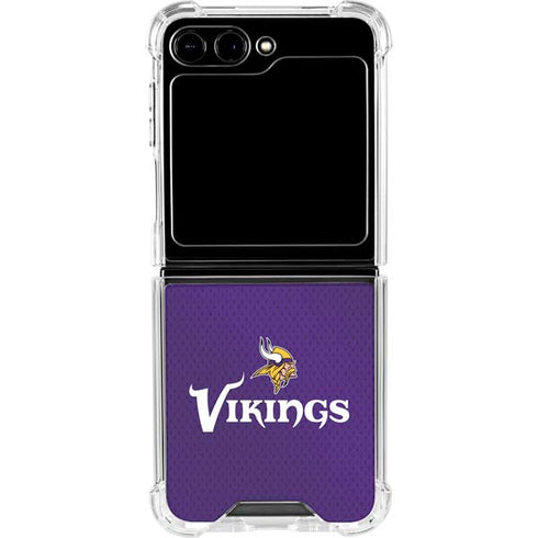 NFL Minnesota Vikings Team Jersey Galaxy Z Flip5 5G Clear Case
