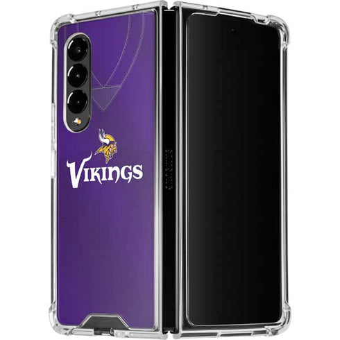 NFL Minnesota Vikings Team Jersey Galaxy Z Fold4 5G Clear Case