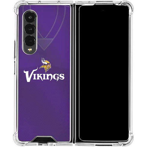 NFL Minnesota Vikings Team Jersey Galaxy Z Fold4 5G Clear Case