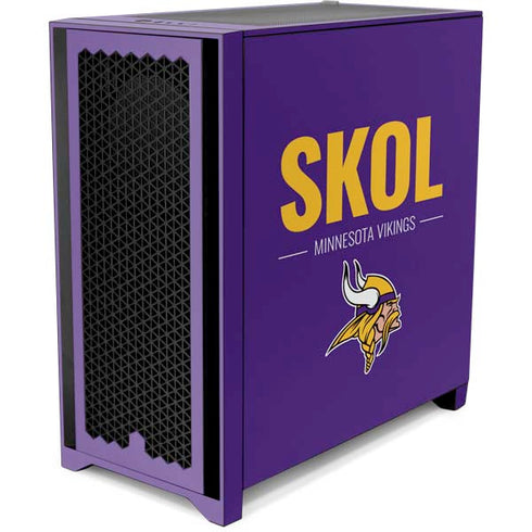 NFL Minnesota Vikings Team Motto Corsair 4000D Tempered Glass Mid-Tower ATX Case Skin