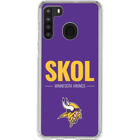 NFL Minnesota Vikings Team Motto Galaxy A21 Clear Case