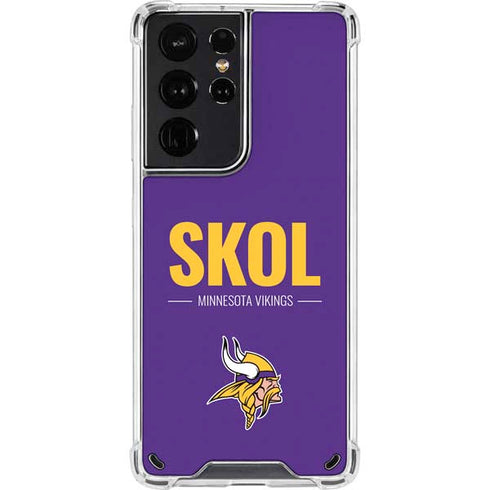 NFL Minnesota Vikings Team Motto Galaxy S21 Ultra 5G Clear Case