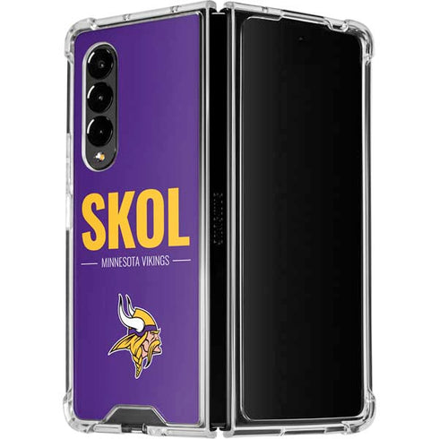 NFL Minnesota Vikings Team Motto Galaxy Z Fold4 5G Clear Case