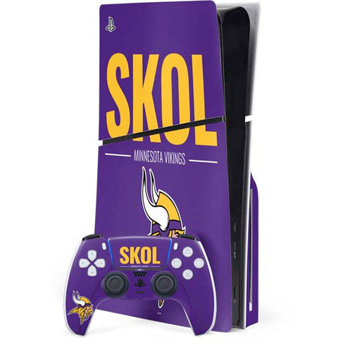 NFL Minnesota Vikings Team Motto PS5 Slim Disk Bundle Skin